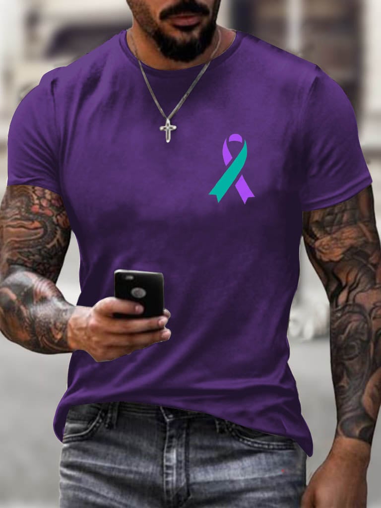 Men's I Wear Teal & Purple For Someone Who Is Missed Printed T-Shirt