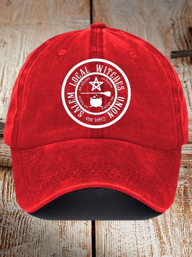Unisex Halloween Salem Local Witches Union 1962 Print Baseball Cap