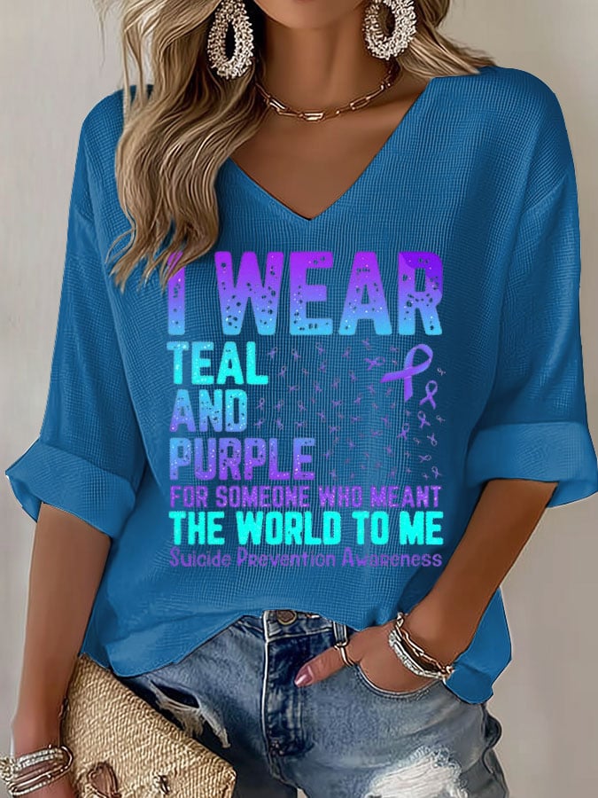 Women's Mental Health Print Waffle T-shirt