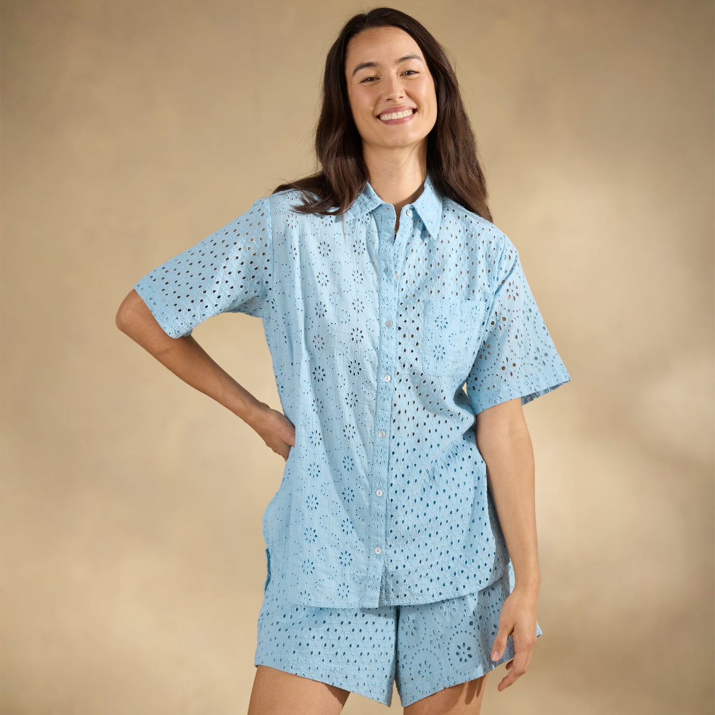 Tabitha Eyelet Shirt, Petite