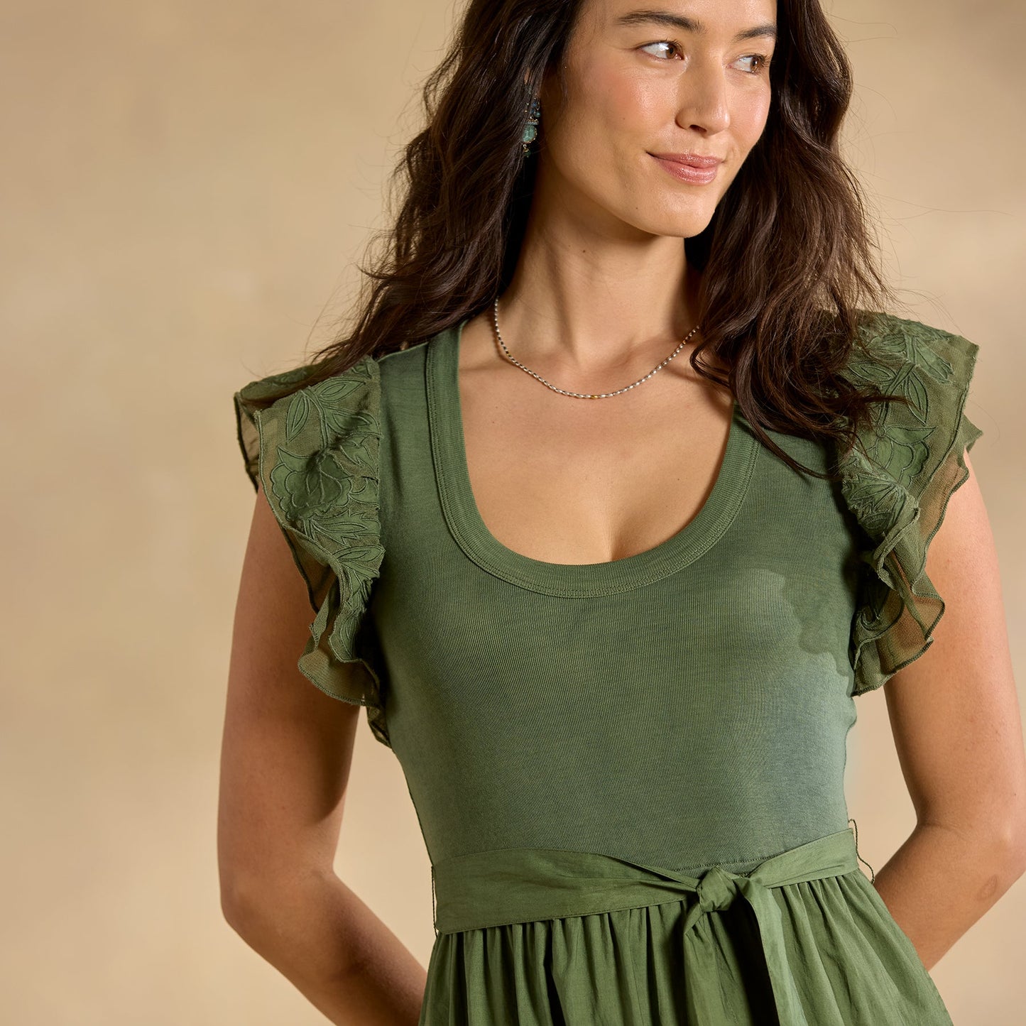 Madera Mixed-Media Dress