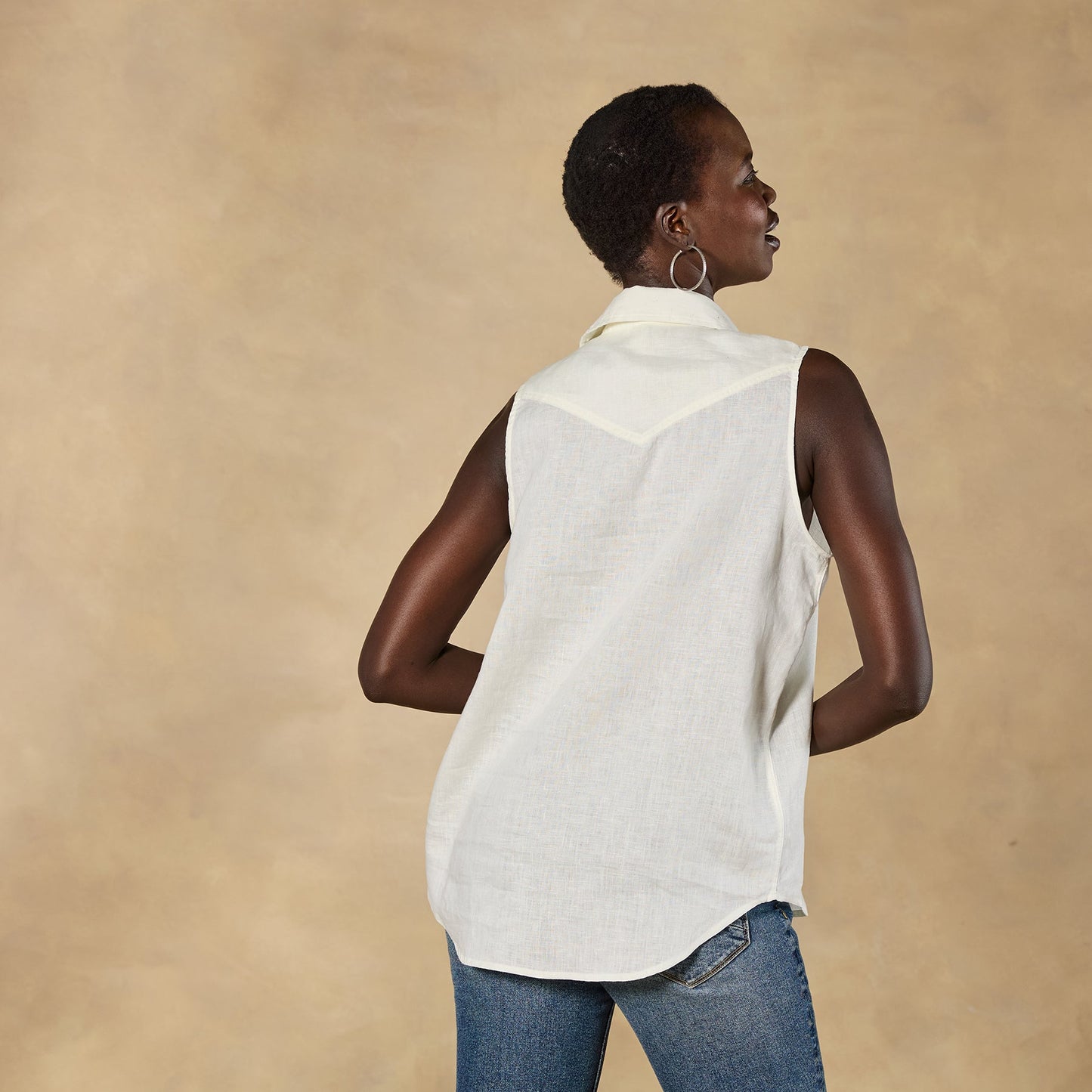 Willow Linen Sleeveless Top, Petite