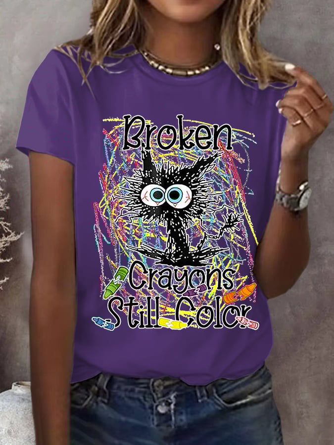 Women's Broken Crayons Suicide Prevention Awareness Classic Tee