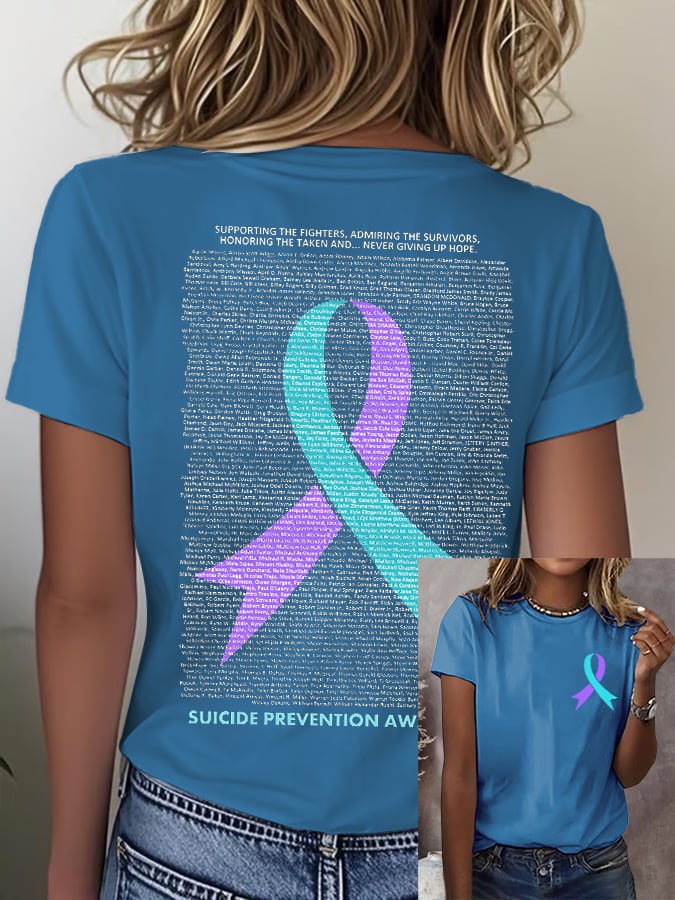 Women'S Casual Mental Health Awareness Short Sleeve T-Shirt
