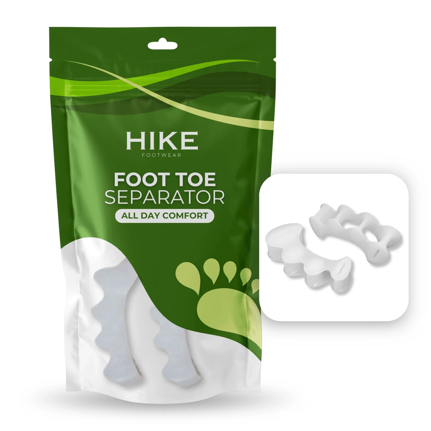 HIKE Foot Toe Separator - Achieve Healthy Toes, Correct Bunions, Hammer Toes, and Relieve Foot Pain