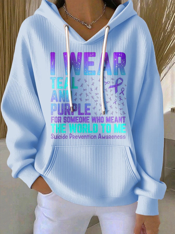 Women's Mental Health Print Casual Hoodie