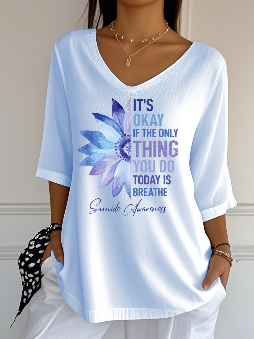 Women's Flowers Print T-Shirt