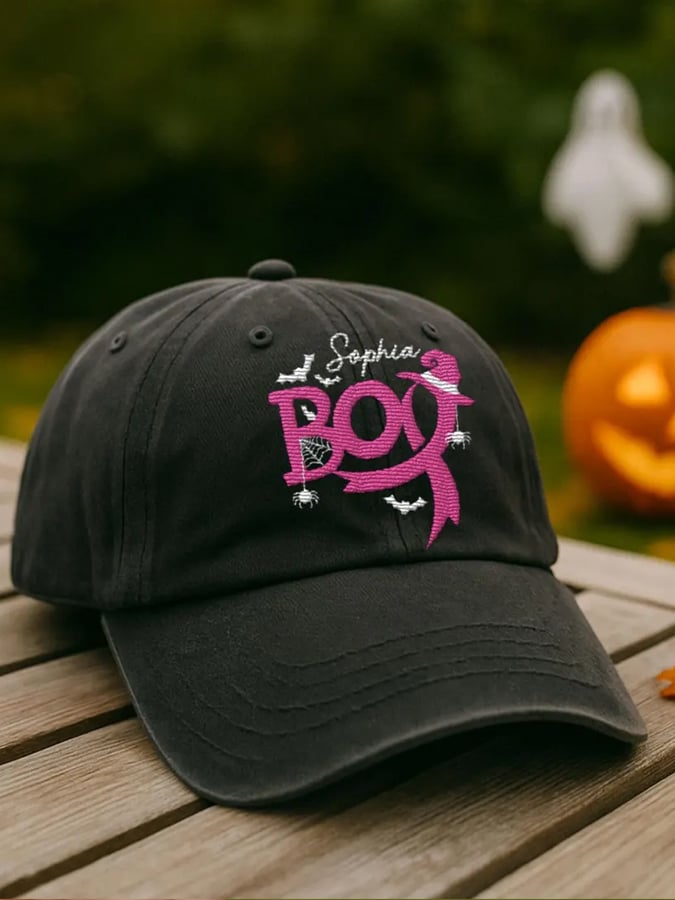 Unisex Awareness Breast Cancer BOO Print Baseball Cap