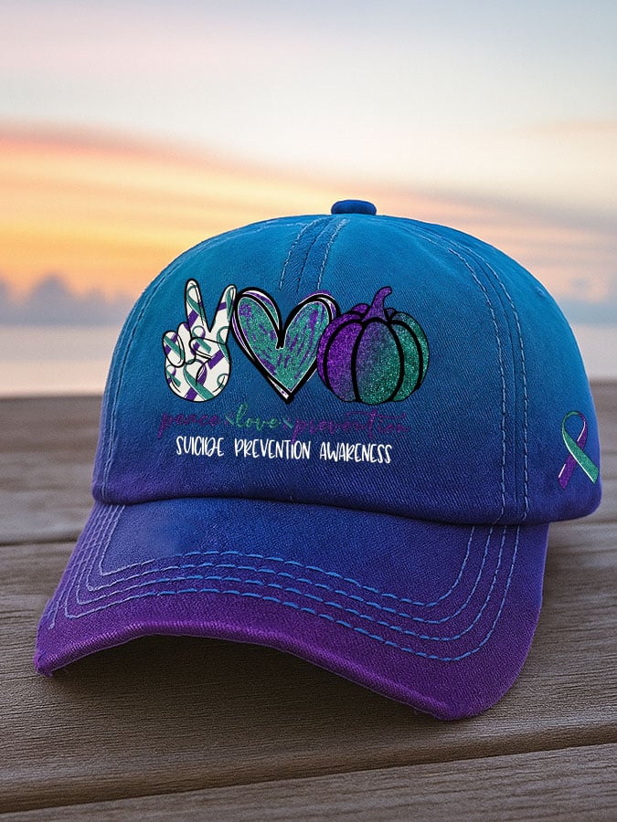 Unisex Suicide Prevention Awareness Printed Hat
