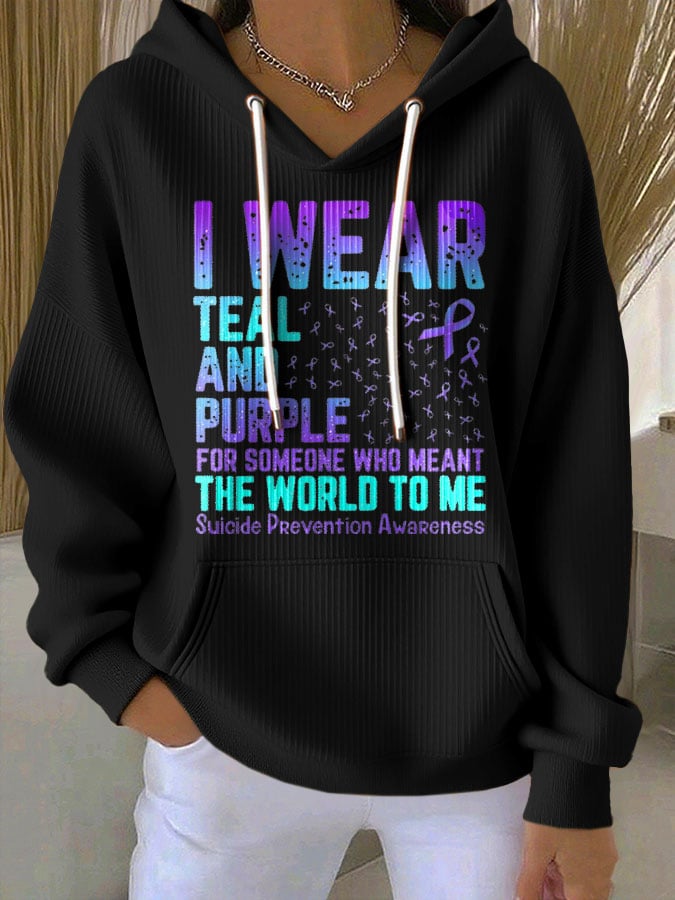 Women's Mental Health Print Casual Hoodie