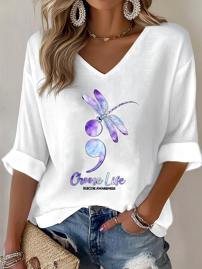 Women's Choose Life Print Shirt