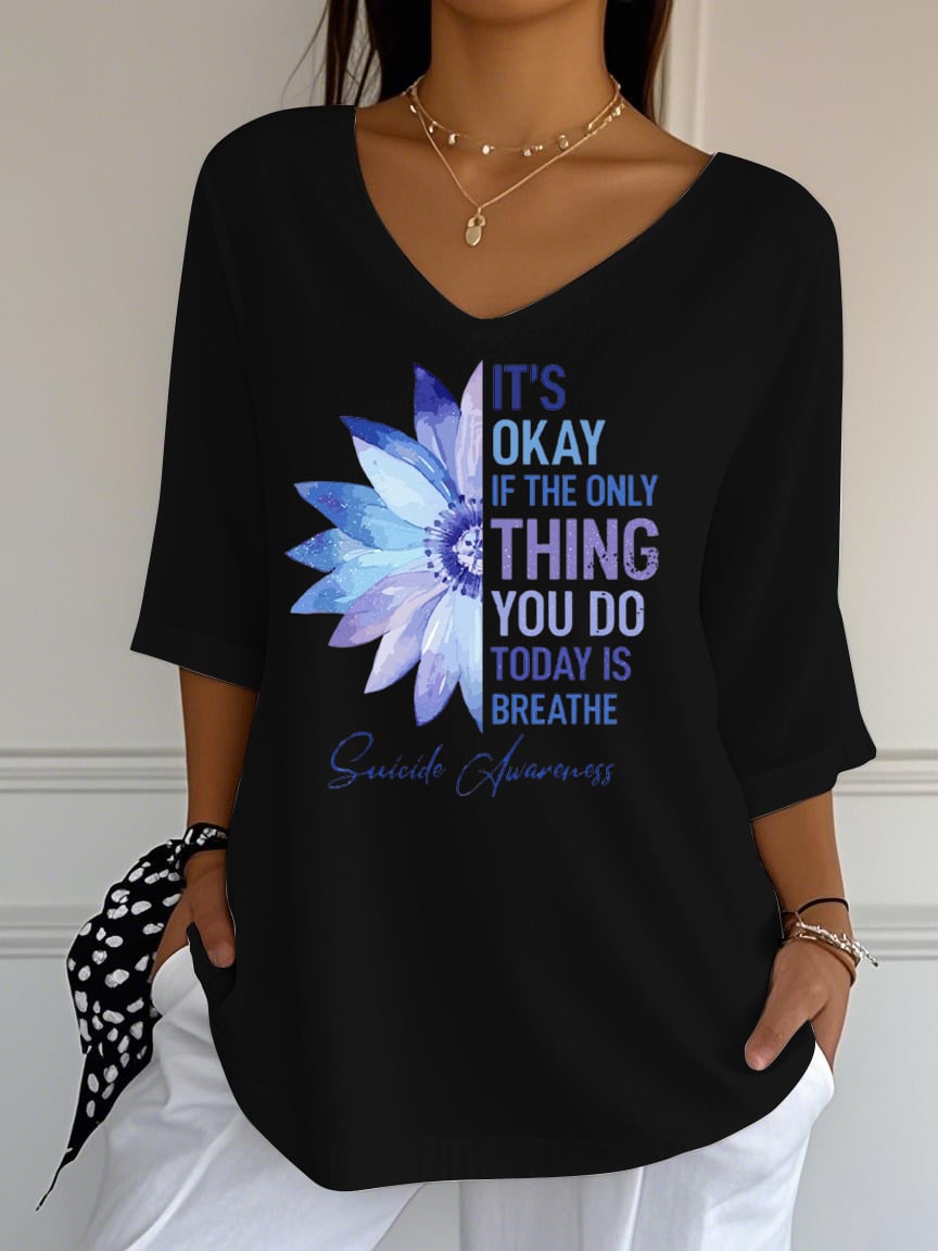 Women's Flowers Print T-Shirt