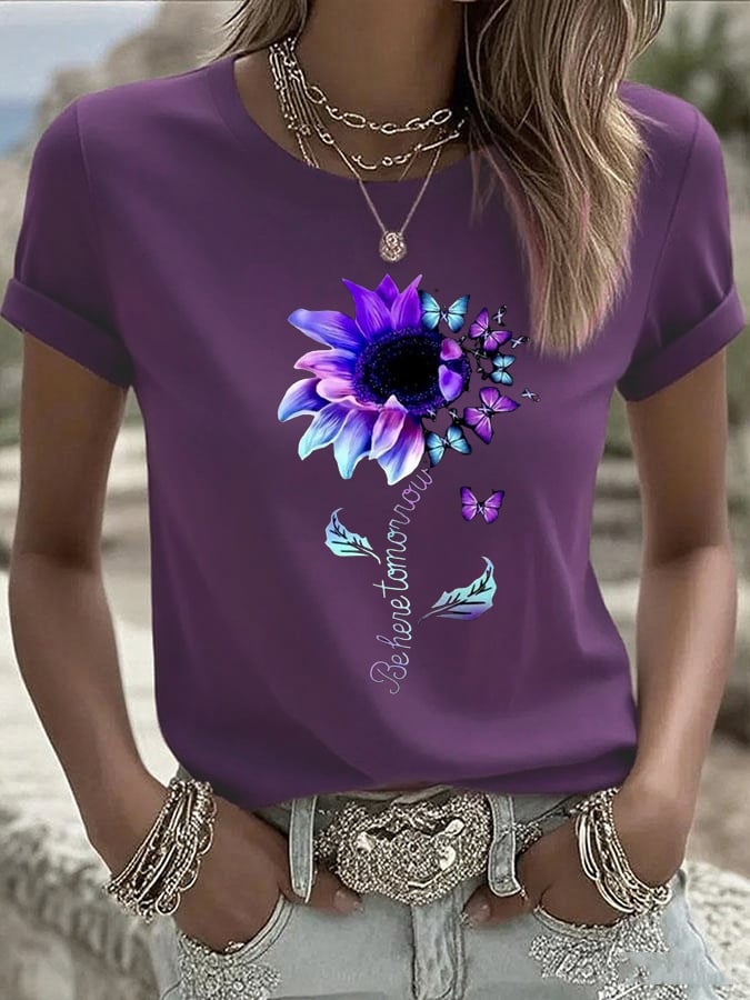 Women'S Mental Health Awareness Print Casual T-Shirt