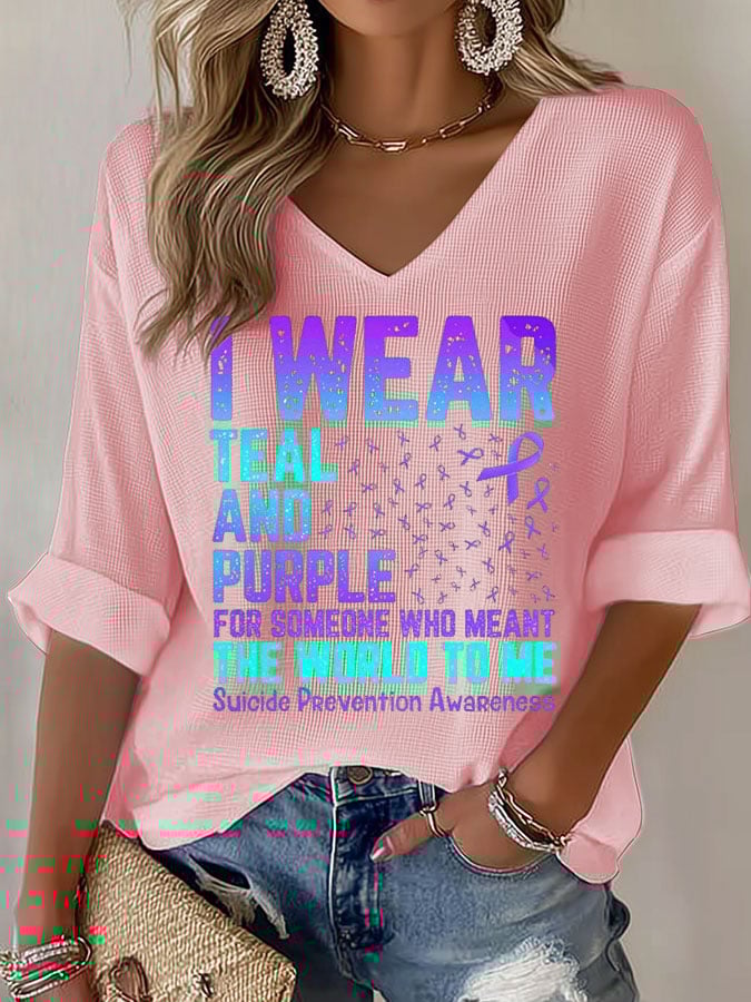 Women's Mental Health Print Waffle T-shirt