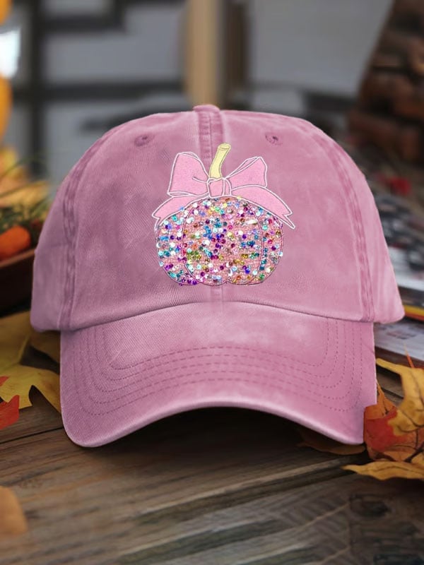 Unisex Pink Pumpkin Breast Cancer Awareness Print Baseball Cap