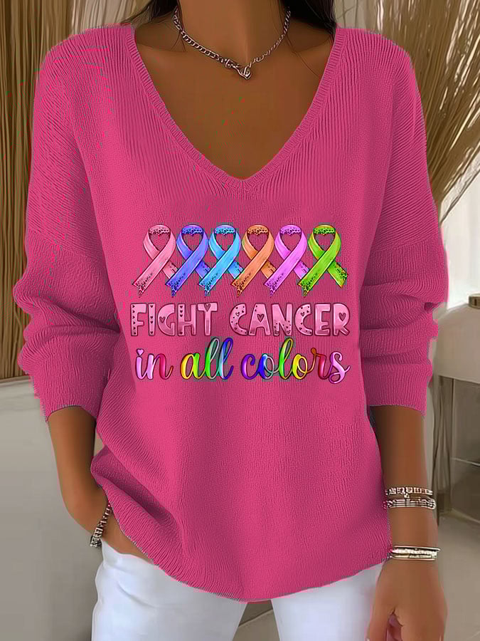 Women's Beat Breast Cancer Pink Print T-Shirt