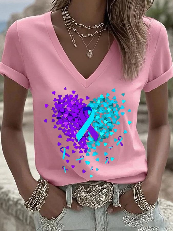 Women's Suicide Prevention Awareness Print T-Shirt