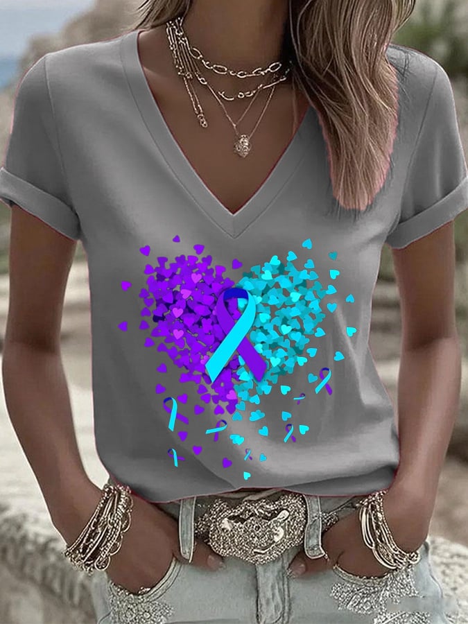 Women's Suicide Prevention Awareness Print T-Shirt