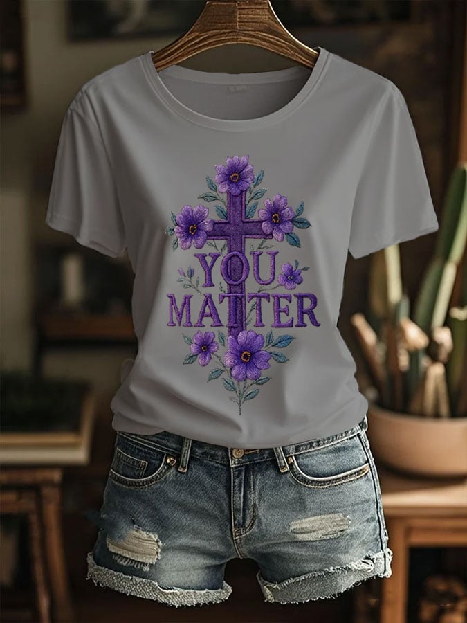 Women's You Matter Print Casual T-Shirt