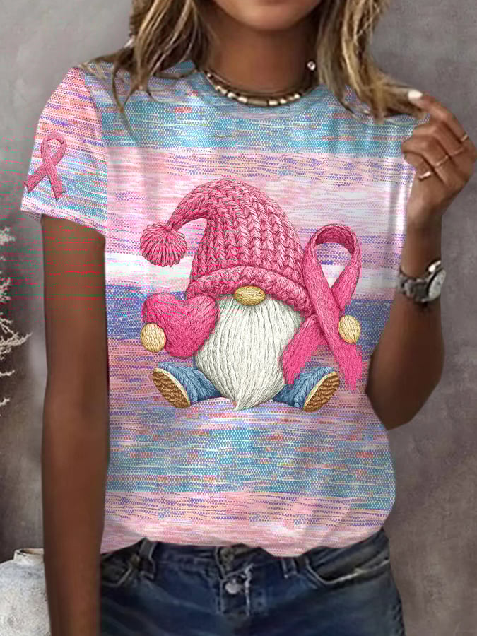 Women's Breast Cancer Awareness Graphic Crew Neck T-Shirt