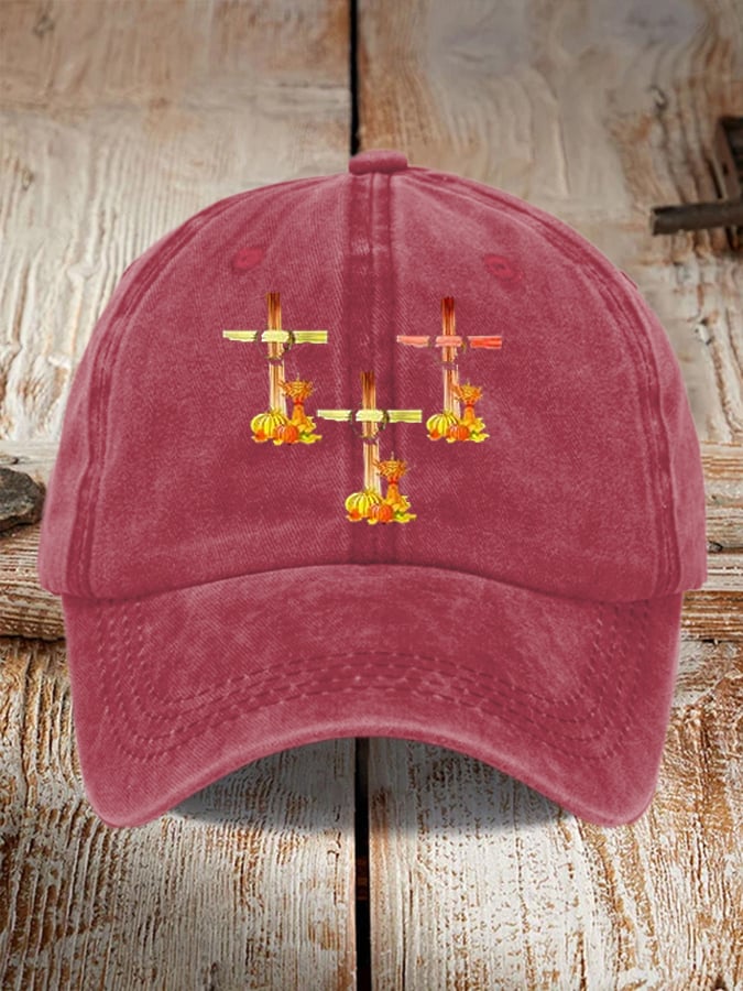 Pumpkin Cross Faith Baseball Cap