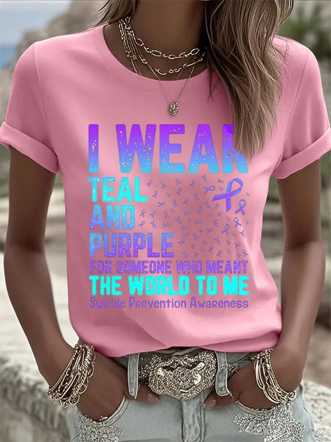 Women's Mental Health Print Casual T-Shirt