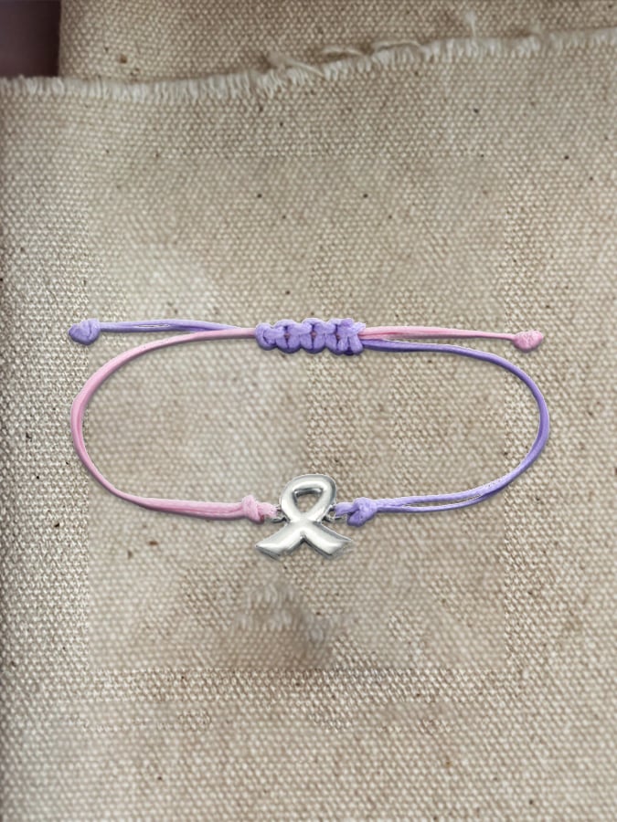 Casual Disease Awareness Alzheimer's Breast Cancer Braided Bracelet