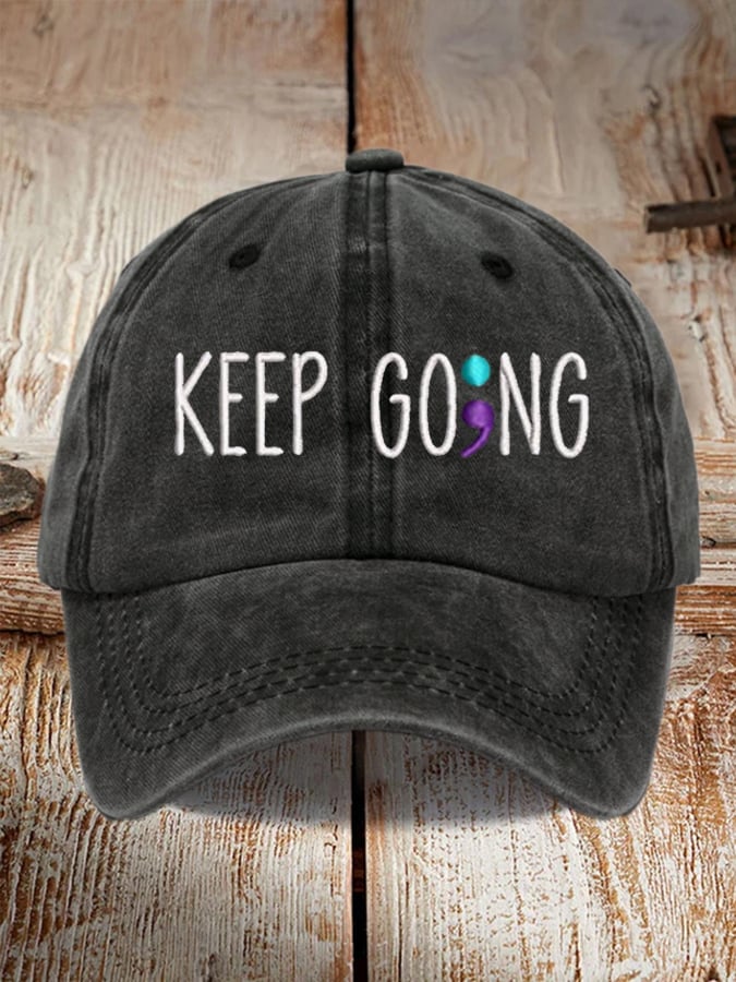 Mental Health Suicide Prevention Awareness KEEP GOING Print Hat
