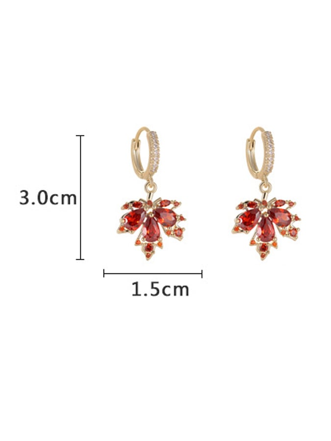 Vintage Red Maple Leaf Earrings