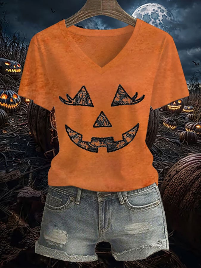 Women's Casual Vintage Autumn Print T-Shirt