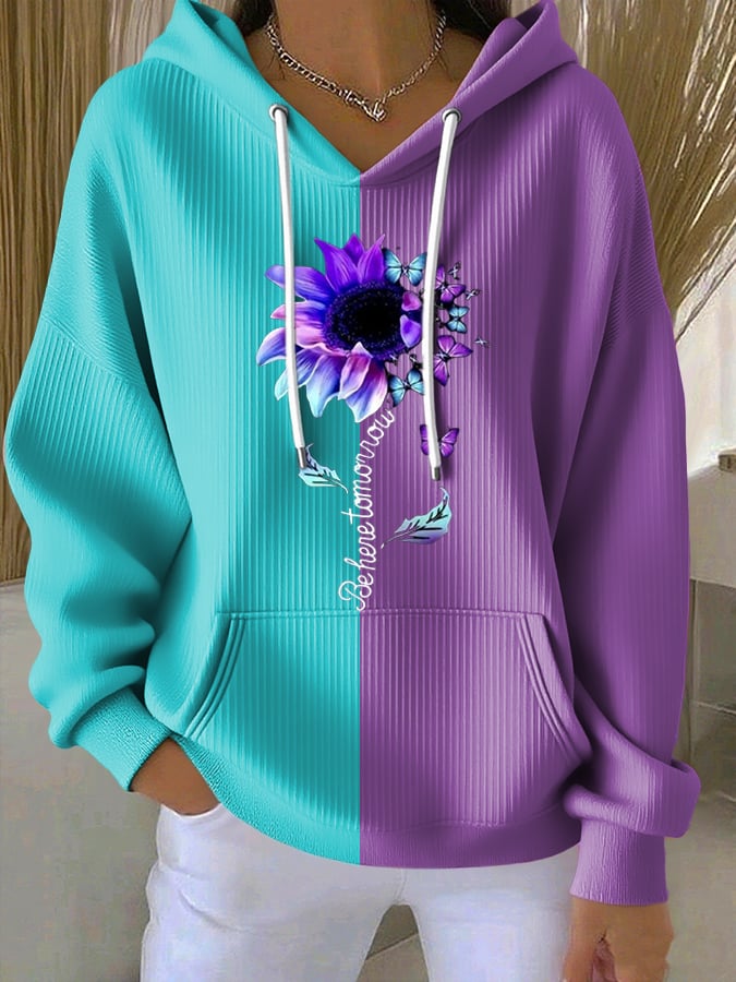 Women's Flowers Print Hoodie