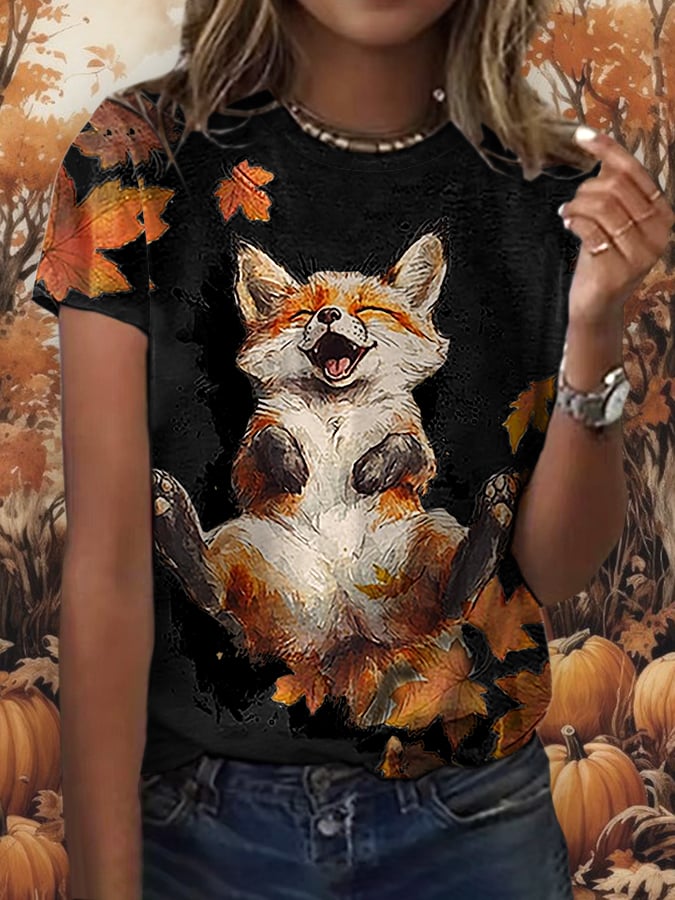 Women'S Casual Autumn Short-Sleeved T-Shirt