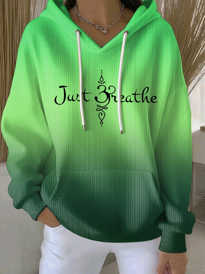 Women's Just Breathe Print Casual Sweatshirt