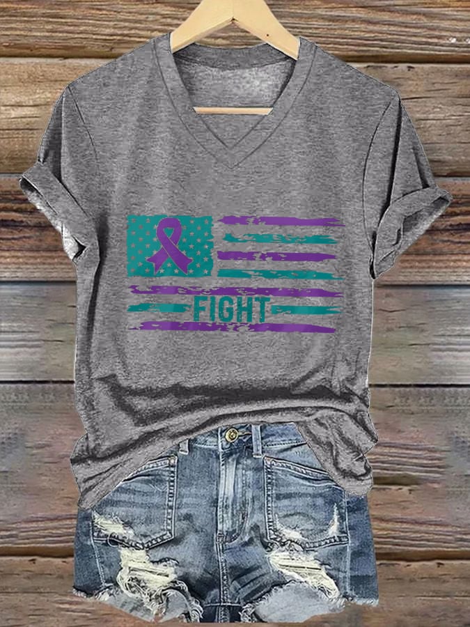 Women's Suicide Prevention Awareness Print T-shirt