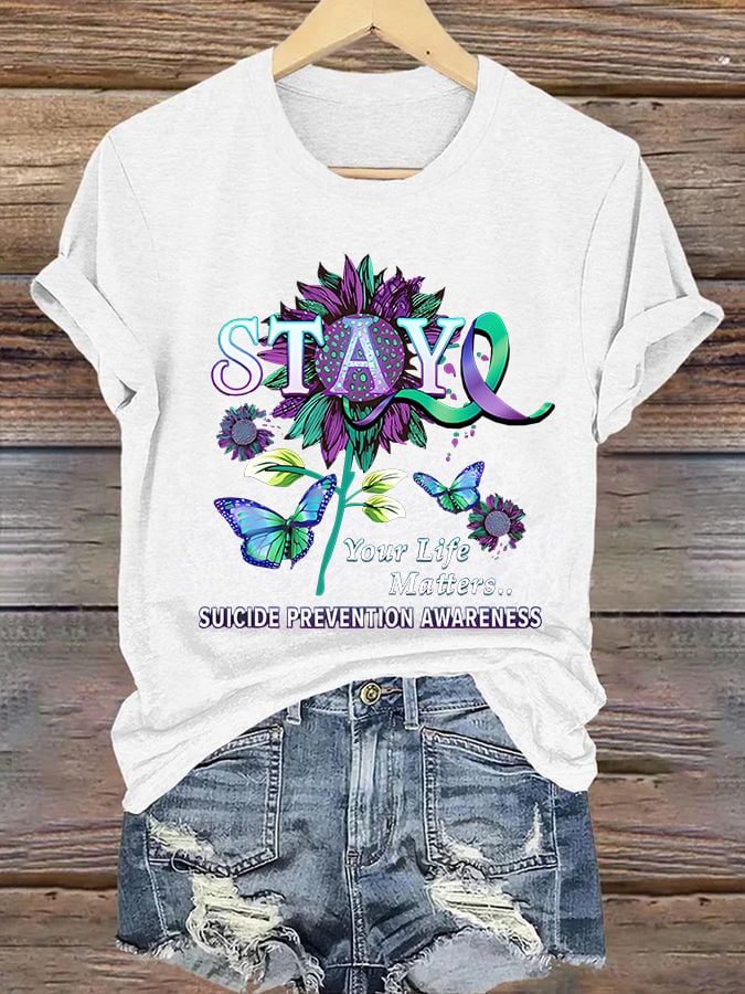 Women'S Casual Mental Health Short Sleeve T-Shirt