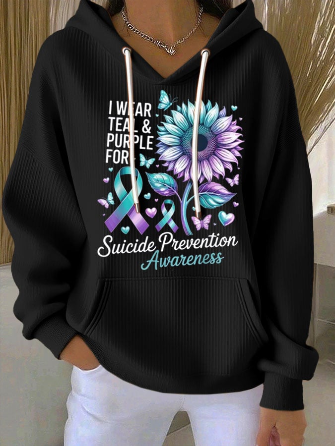 Women's Mental Health Print Casual Hoodie