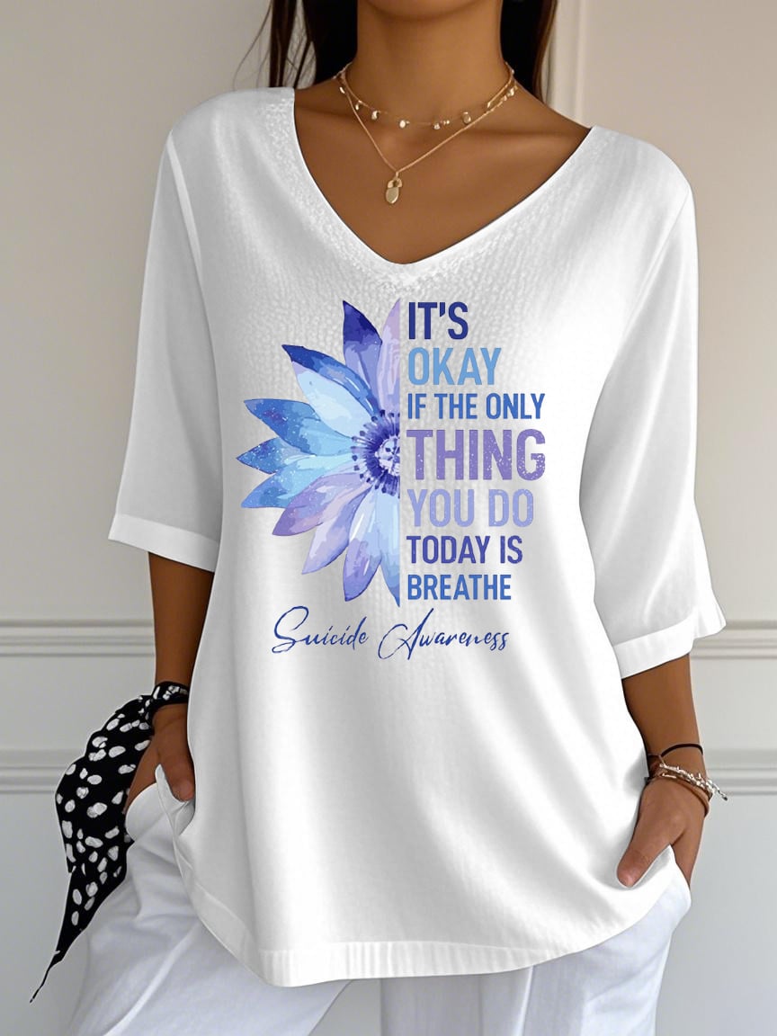 Women's Flowers Print T-Shirt