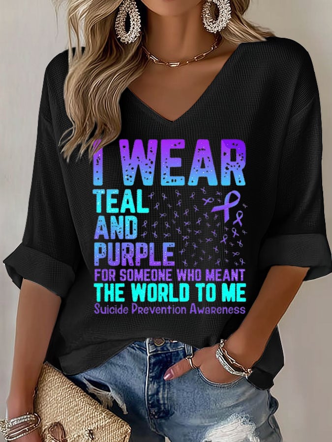 Women's Mental Health Print Waffle T-shirt