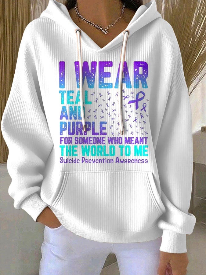 Women's Mental Health Print Casual Hoodie