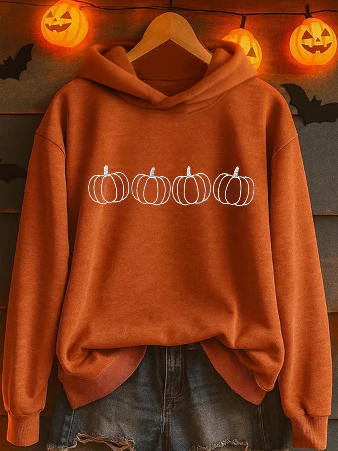 Women's Pumpkin Season Print Casual Sweatshirt