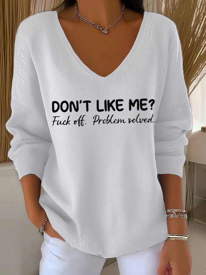 Women's Mental Health Print Long Sleeve Pit Fabric Top