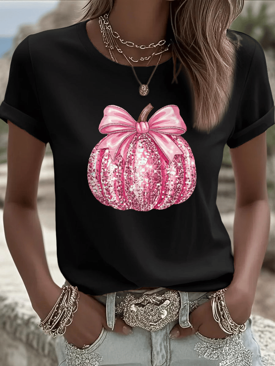 Women's Breast Cancer Pink Pumpkin T-Shirt