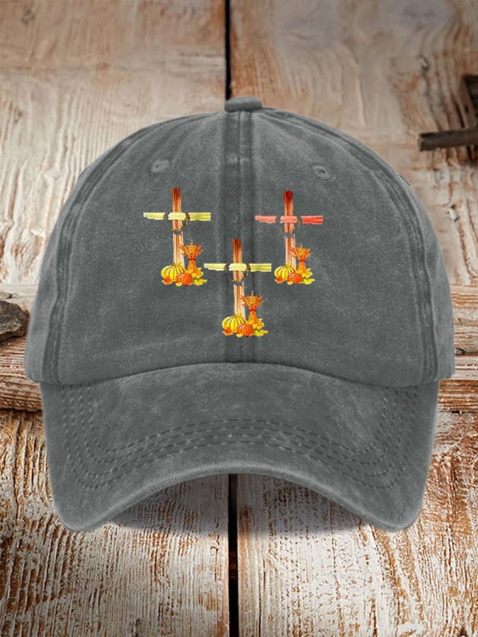 Pumpkin Cross Faith Baseball Cap