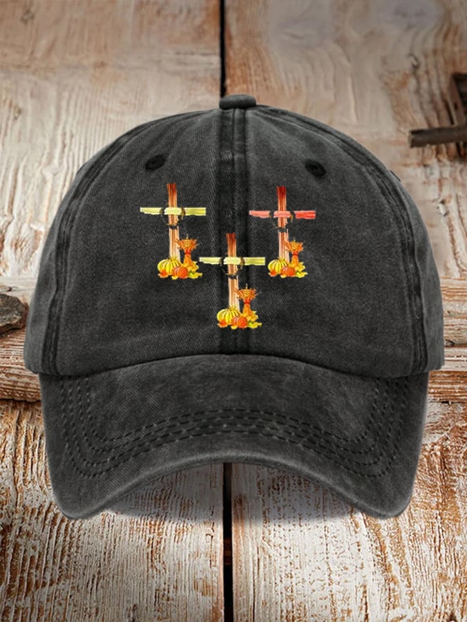 Pumpkin Cross Faith Baseball Cap