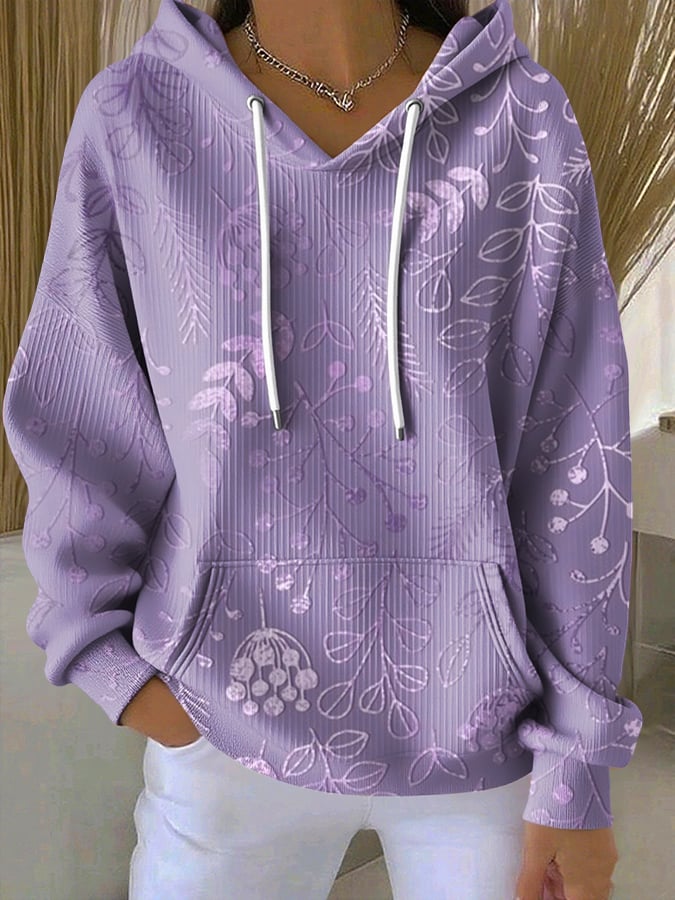 Women's Flowers Print Hoodie