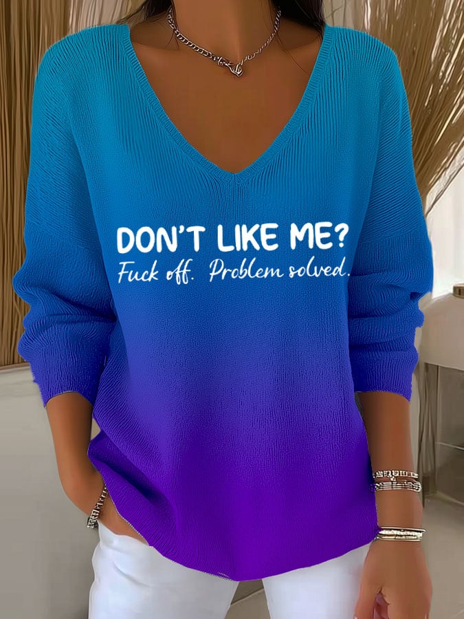 Women's Mental Health Print Long Sleeve Pit Fabric Top