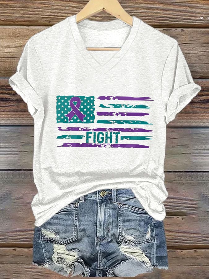 Women's Suicide Prevention Awareness Print T-shirt