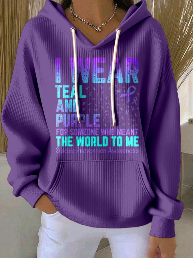 Women's Mental Health Print Casual Hoodie