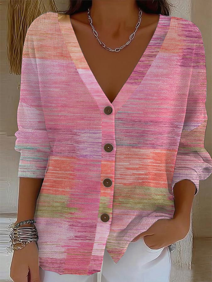 Women's Breast Cancer Pink Flowers Printing knitwear