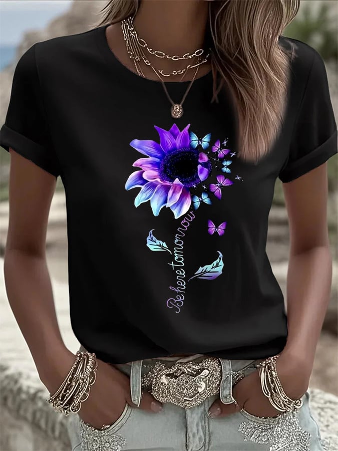 Women'S Mental Health Awareness Print Casual T-Shirt